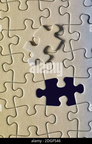 Jigsaw puzzle background, almost done Stock Photo
