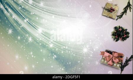 Merry Christmas and Happy Holidays greeting card Stock Photo