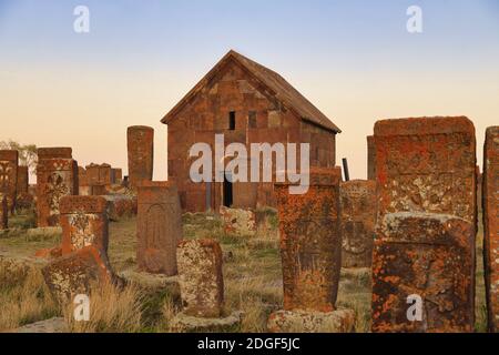 Noratus cemetery at Sevan lake, Armenia, Asia Stock Photo