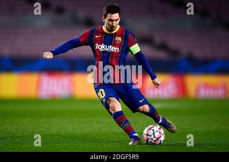 Barcelona, Spain. 08th Dec, 2020. BARCELONA, SPAIN - December 08, 2020: Lionel Messi of FC Barcelona in action during the UEFA Champions League Group G football match between FC Barcelona and Juventus. Juventus FC won 3-0 over FC Barcelona. (Photo by Nicolò Campo/Sipa USA) Credit: Sipa USA/Alamy Live News Stock Photo