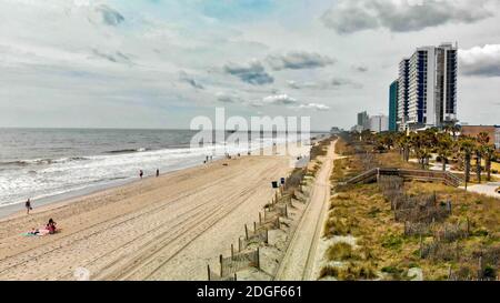 Aerial View Of The Grand Strand Of Myrtle Beach South Carolina Stock Photo Alamy