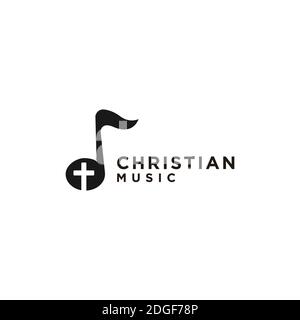 Cristian symbols. The Cross of Jesus in a musical note Stock Vector