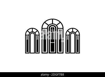 Door Abstract Real Estate Residential Logo Design Template for Company Stock Vector