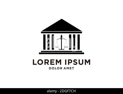 court building icon Flat symbol illustration Stock Vector