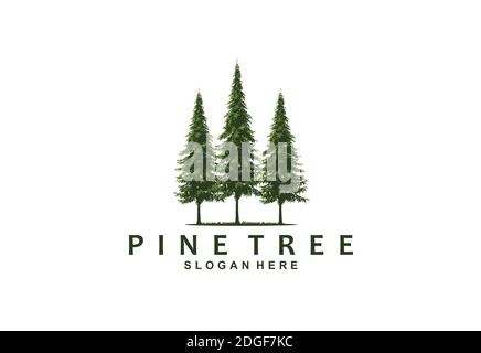 Tree pine logo icon template Stock Vector
