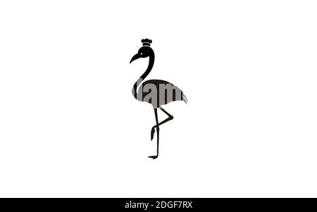 flamingo with chef hat logo symbol design Stock Vector