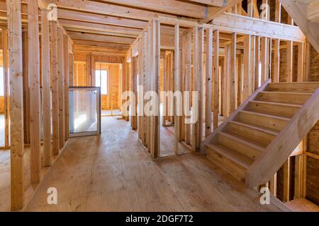 Framing beam of new house under construction home framing Stock Photo