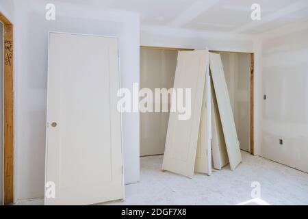 Process for under construction, remodeling, renovation, extension, restoration and reconstruction. Stock Photo