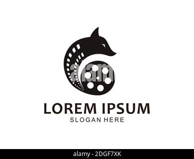 creative unique Fox cinema logo design Stock Vector