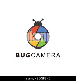 bug photo creative logo template design Stock Vector