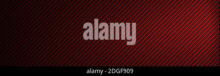 Panoramic texture of black and red carbon fiber - illustration Stock Photo