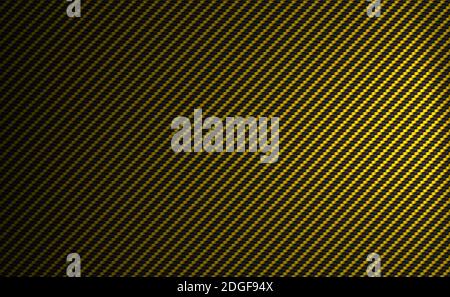 Realistic black and yellow abstract carbon background - illustration Stock Photo