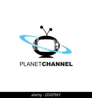planet channel logo icon illustration Stock Vector
