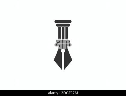 pen buildings logo template Stock Vector