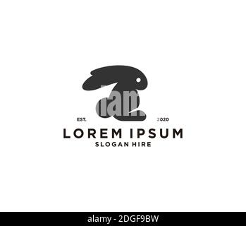 rabbit logo vector silhouette Stock Vector