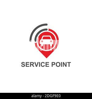 Design Point Car Workshop logo template Stock Vector
