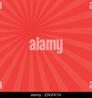 Red comic zoom with lines and dots - Vector illustration Stock Vector