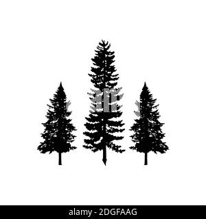 tree pine logo silhouette Stock Vector