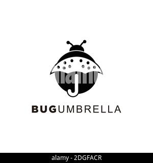 creative logo bug umbrella Stock Vector