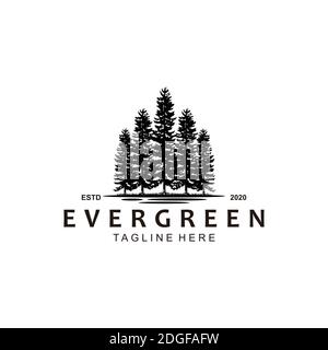 Evergreen logo design inspiration Stock Vector