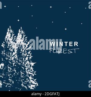winter forest logo symbol illustration Stock Vector