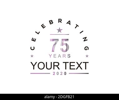 anniversary 75th celebrating company design logo. design for Banner, background. Stock Vector