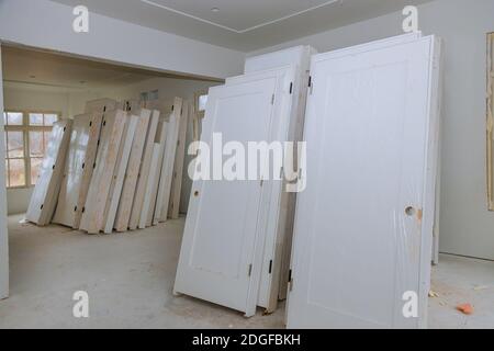 Process for under construction, remodeling, renovation, extension, restoration and reconstruction. Stock Photo