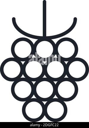 Raspberry icon. Vector linear icon, contour, shape, outline isolated on a white background. Thin line. Modern minimalistic design. Fruits Stock Vector