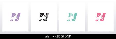 Rabbit Running On Letter Logo Design N Stock Vector