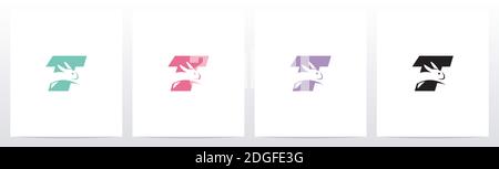 Rabbit Running On Letter Logo Design T Stock Vector