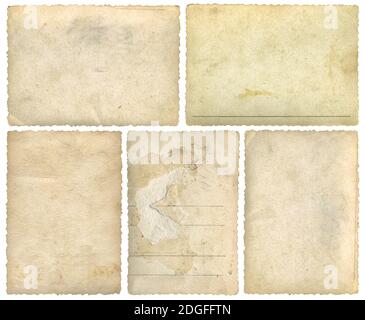 Five Old Empty Postcards Template Background Cutout Stock Photo