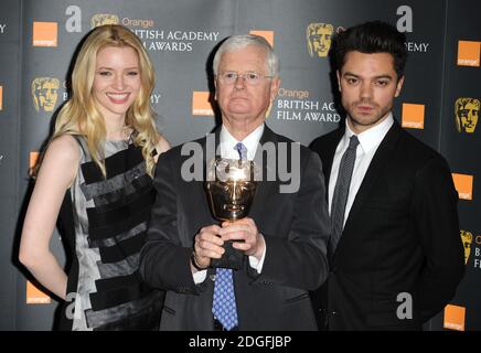 Talulah Riley, Chairman of the Academy Tim Corrie (centre), and Dominic Cooper at Bafta in London, where they announced the nominations for this year's Bafta Awards. Stock Photo