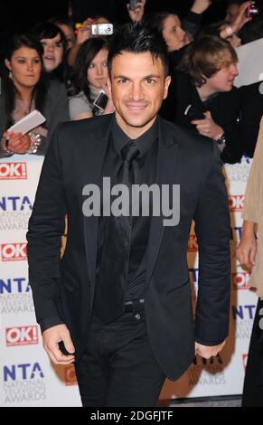 Peter Andre arriving at the National Television Awards 2011, the O2 Arena, North Greenwich, London.  Copyright Doug Peters EMPICS Entertainment Stock Photo