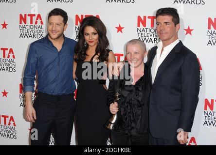 Cheryl Cole, Matt Cardle and Simon Cowell backstage at the National Television Awards 2010, the O2 Arena, North Greenwich, London. Stock Photo