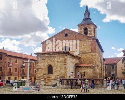 Church of Our Lady of the Market in the historical center on the Santa Maria del Camino Square (Plaza) - Leon, Castile and Leon, Spain Stock Photo