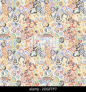 Seamless hand drawn coloring pattern. Creative endless background with blots. Abstract striped texture with bold lines. Decorative vector design Stock Vector