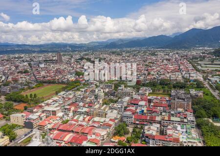 Aerial view of Puli town Stock Photo