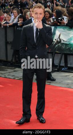 Tom Felton at the World Premiere of Harry Potter and the Deathly Hallows - Part 2, Trafalgar Square, London. Stock Photo