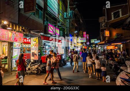 Fengchia night market was popular with tourits and locals Stock Photo