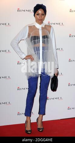 Ana Araujo arriving at the Rimmel London Party. Rimmel celebrates 10 year partnership with Kate Moss. Battersea Power Station, London. Stock Photo