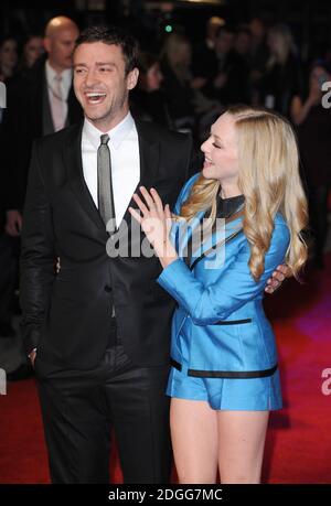 Justin Timberlake & Amanda Seyfried arriving at the UK Premiere of In