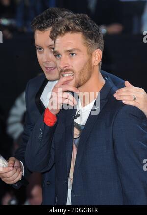 Brian Dowling with Aaron Allard-Morgan who is the winner of Big Brother 2011, Elstree Studios, Borehamwood, Hertfordshire. Stock Photo