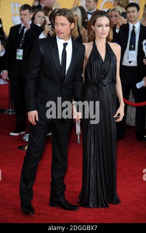 Brad Pitt and Angelina Jolie at the 18th Annual Screen Actors Guild Awards (SAG), The Shrine Auditorium, Los Angeles, California. Stock Photo