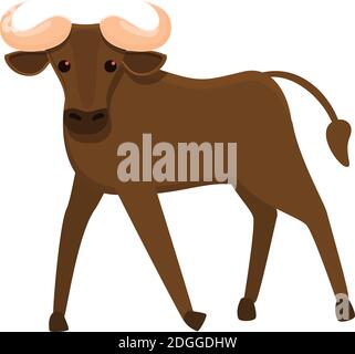 Wildebeest icon. Cartoon of wildebeest vector icon for web design isolated on white background Stock Vector
