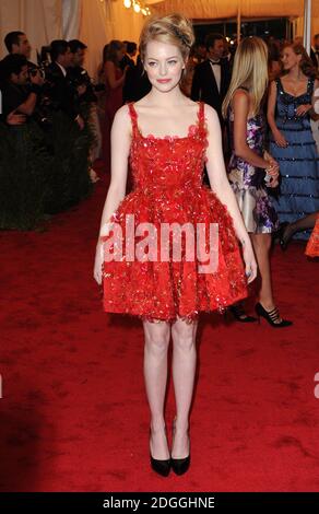 New York, United States. 2nd May, 2022. HoYeon Jung, Nicolas Ghesquiere, Emma  Stone arrives for the 2022 Met Gala held at The Metropolitan Museum of Art,  New York City. Credit: Jennifer Graylock/Alamy