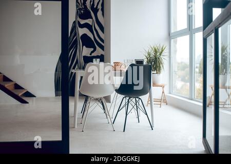 Picture of a modern interior and big window Stock Photo