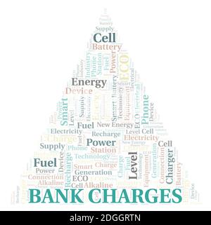 Bank Charges typography word cloud create with text only. Stock Photo