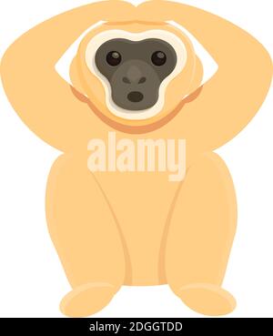 Shocked gibbon icon. Cartoon of shocked gibbon vector icon for web design isolated on white background Stock Vector