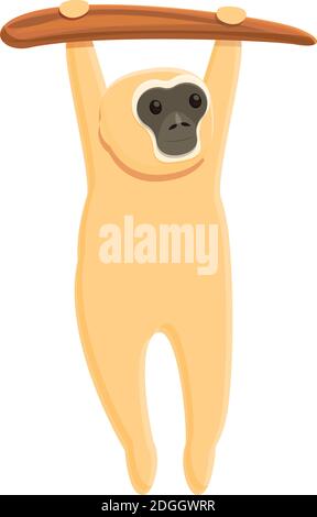 Gibbon mammalian icon. Cartoon of gibbon mammalian vector icon for web design isolated on white background Stock Vector