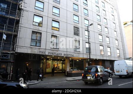 The Portland Hospital, a possible location for the birth of the Duke and Duchess of Cambridge's baby, London.  Copyright Doug Peters EMPICS Entertainment  Stock Photo